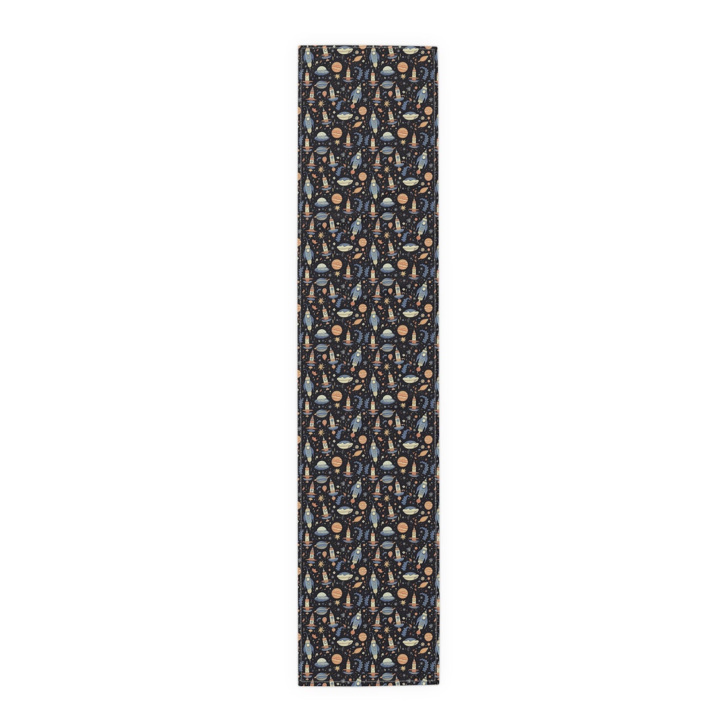 Galactic Space Rocket Romp Table Runner - Cotton Twill - Available in 2 sizes: 16" x 72" and 16" x 90".