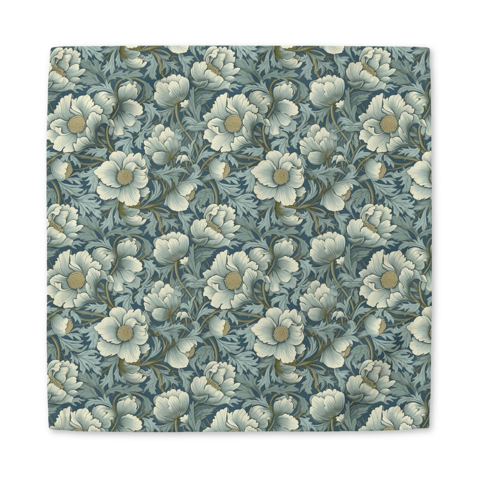 Timeless Teal English Garden cotton twill napkin
