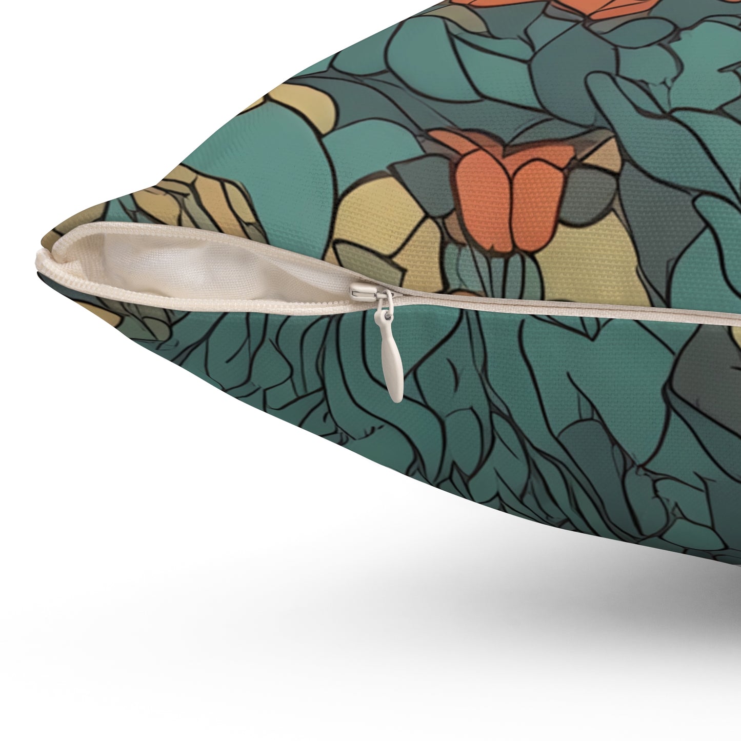 Bohemian Stained Glass Serenity Square Throw Pillow - Spun Polyester - Double-Sided Print - Concealed Zipper - Available in 4 sizes
