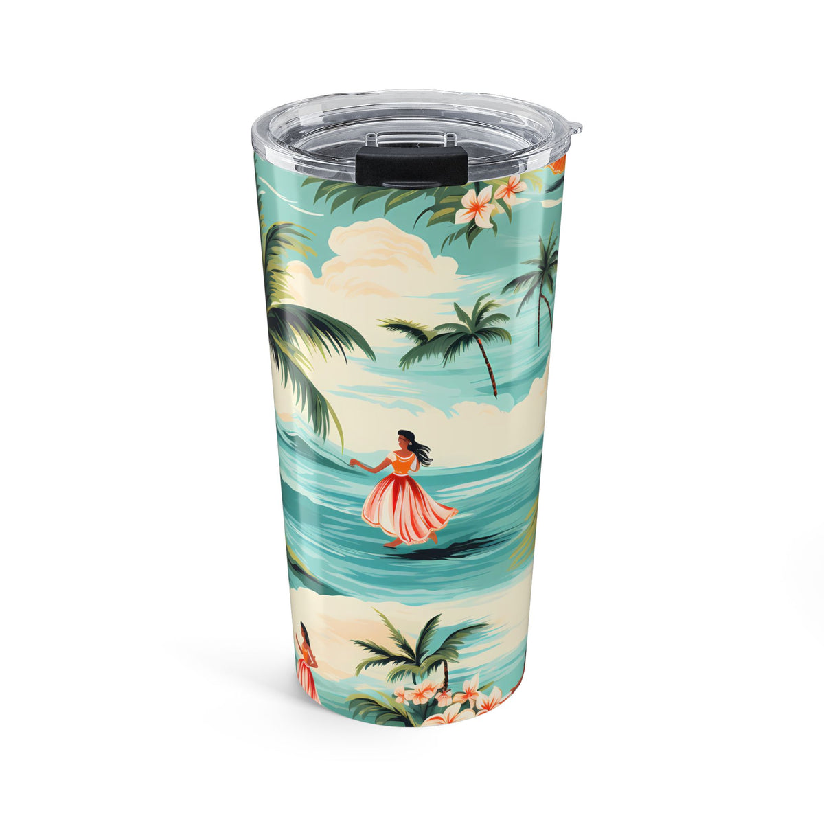 Retro Hawaiian Hula Insulated Tumbler - 20 oz. Stainless Steel, Glossy Finish