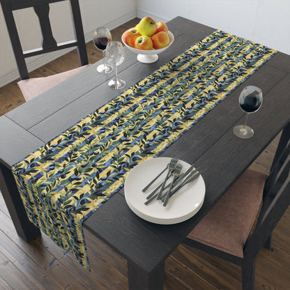 Olive Orchard Stripes Table Runner - Cotton Twill - Available in 2 sizes: 16" x 72" and 16" x 90".
