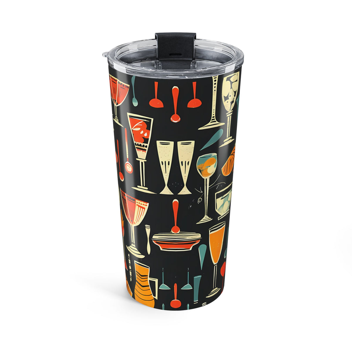Midcentury Cocktail Soirée Insulated Tumbler - 20 oz. Stainless Steel, Glossy Finish