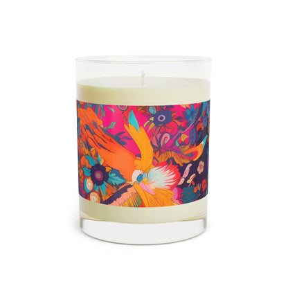 Kaleidoscopic Floral Dance 100% Soy Wax Scented Candle - 11 oz. Full-Glass, Phthalate-Free & Lead-Free - Three Fragrance Options