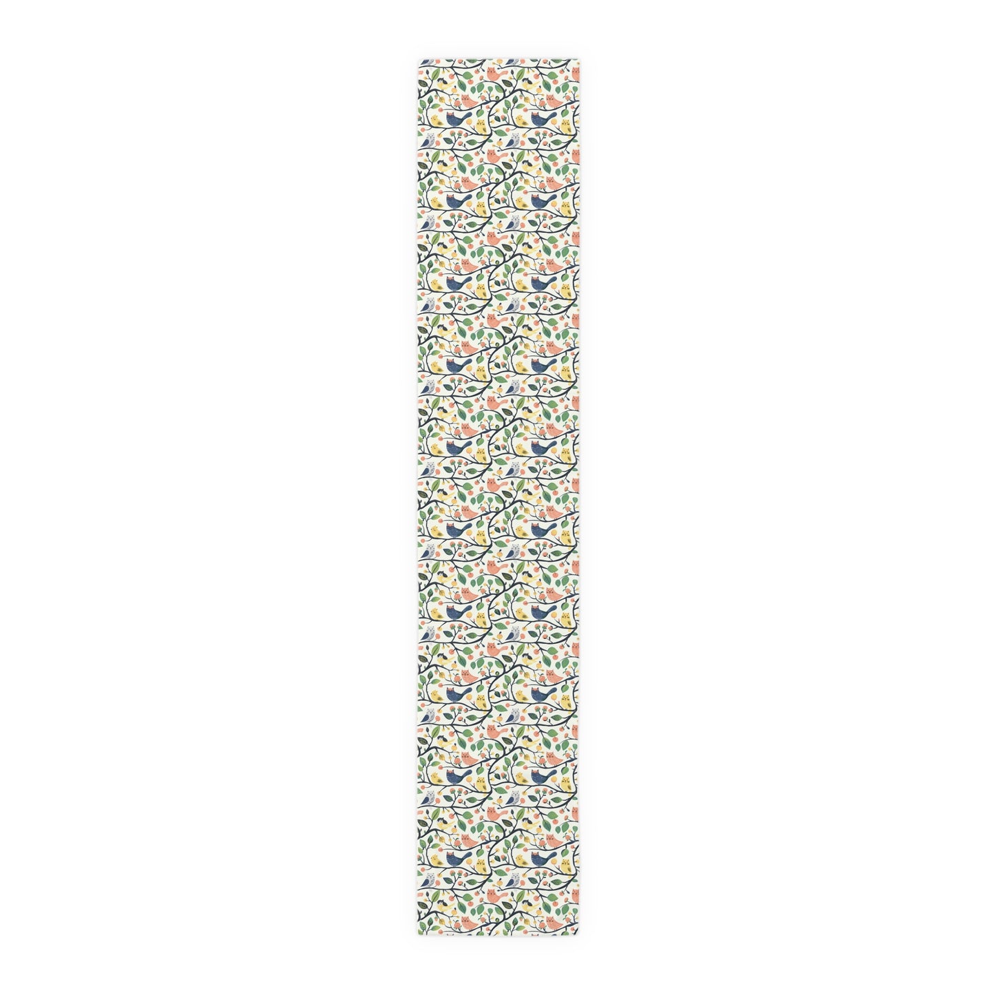 Catbird Tree Designer Table Runner - Cotton Twill - Available in 2 sizes: 16" x 72" and 16" x 90".