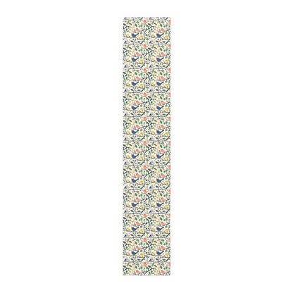 Catbird Tree Designer Table Runner - Cotton Twill - Available in 2 sizes: 16" x 72" and 16" x 90".