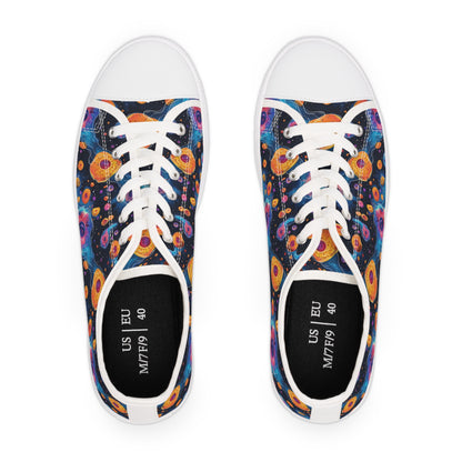 Birth of Celestial Life Ladies' Low Top Sneakers - Step Into the Stars – Where Every Step is a Celestial Adventure!
