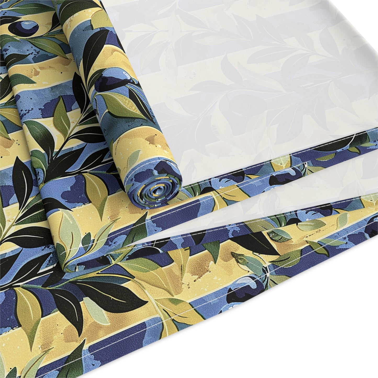 Olive Orchard Stripes Table Runner - Cotton Twill - Available in 2 sizes: 16" x 72" and 16" x 90".