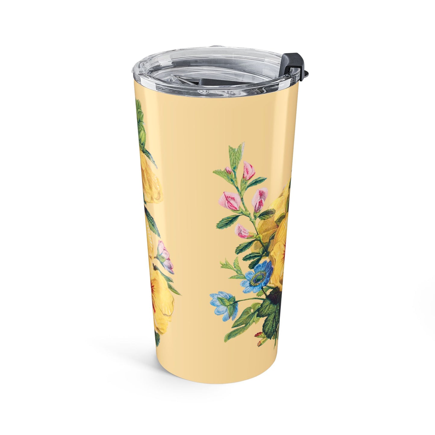 Vintage Yellow Bloom Serenity Insulated Tumbler - 20 oz. Stainless Steel, Glossy Finish