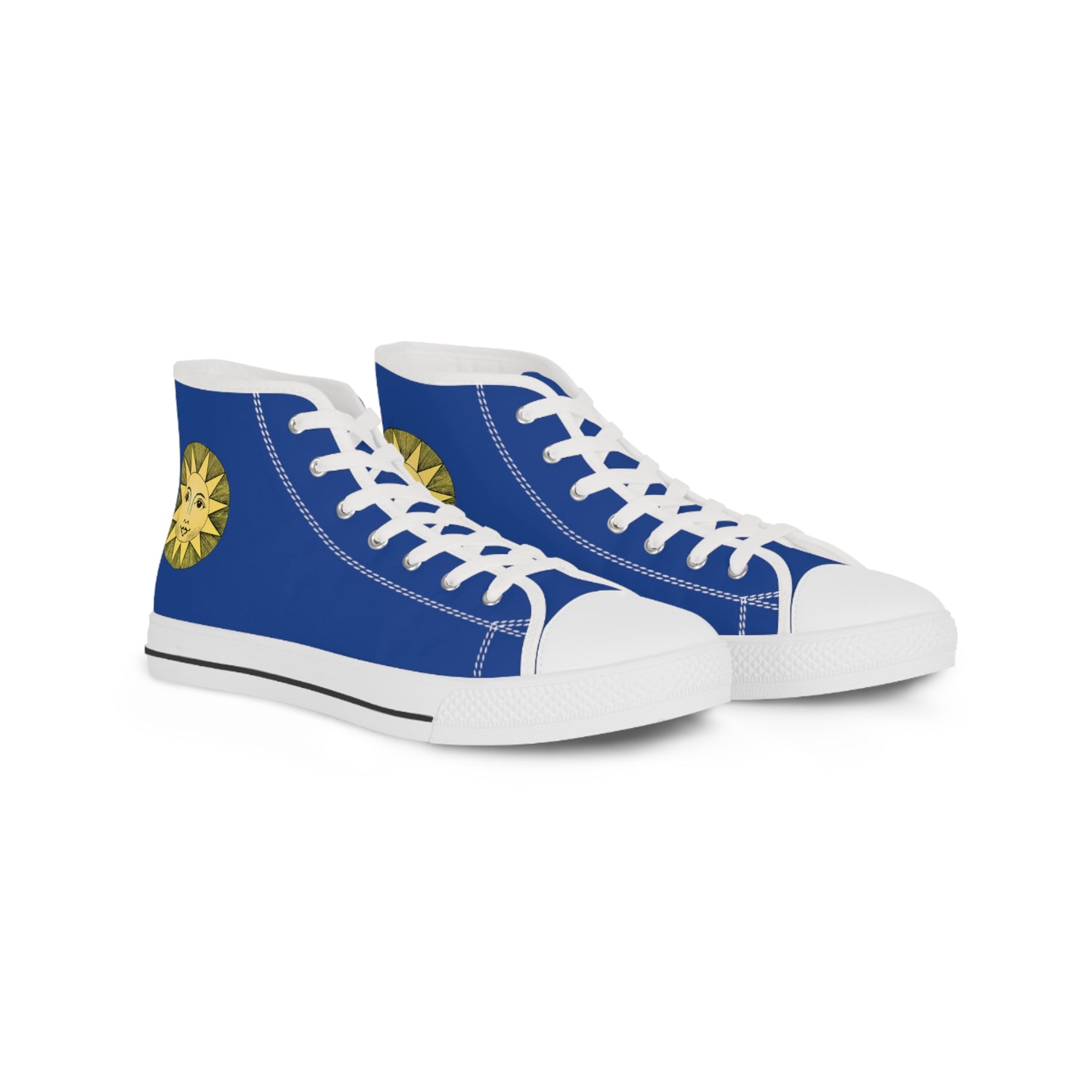 Vintage Sun Men's High Top Sneakers - Step Into the Past – Where Vintage Elegance Shines!