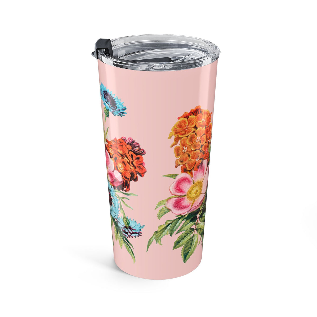 Vintage Botanical Floral Insulated Tumbler - 20 oz. Stainless Steel, Glossy Finish