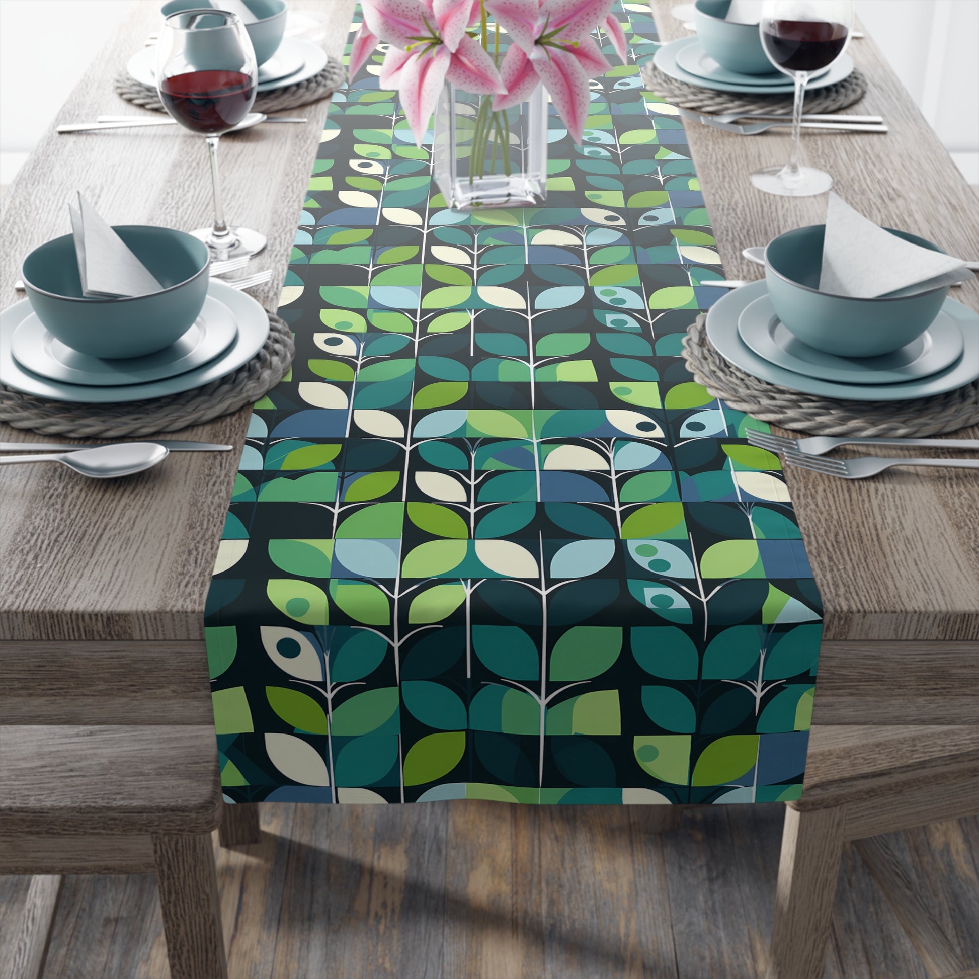 1960s Groovy Mod Table Runner - Bring Retro Vibes to Your Table with 1960s Flair! Available in 2 sizes.