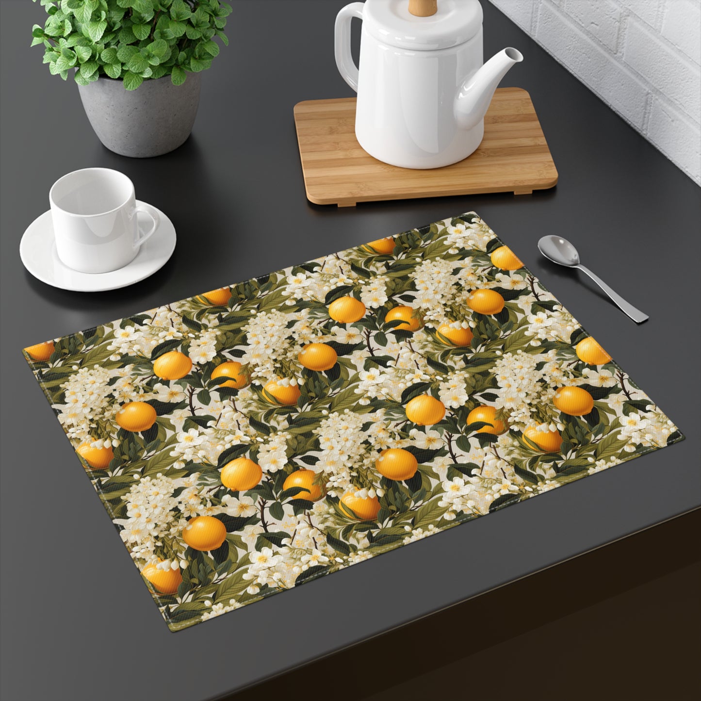 Lemony Blossoms Placemat - 18" x 14".
