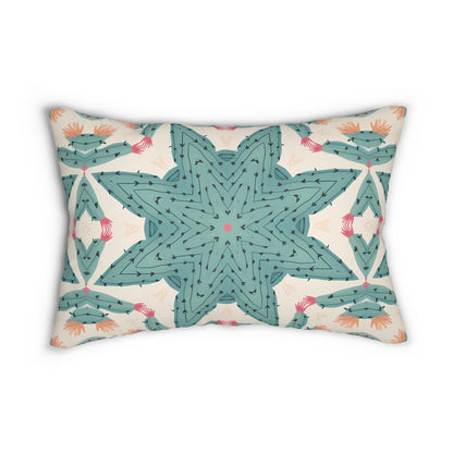 Desert Cactus Star Lumbar Pillow - Spun Polyester - Double-Sided Print - Concealed Zipper - 20" x 14"