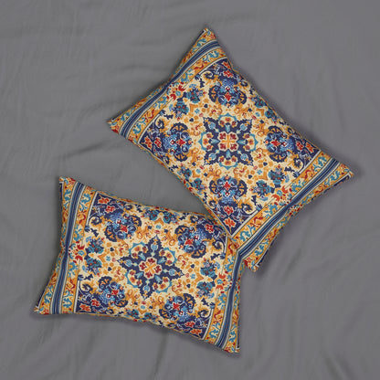 Moorish Elegance Lumbar Pillow - Spun Polyester - Double-Sided Print - Concealed Zipper - 20 x 14