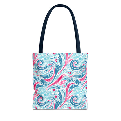Teal Tide Twirl Tote Bag - Go Through Life with Coastal Charm! Available in 3 sizes.