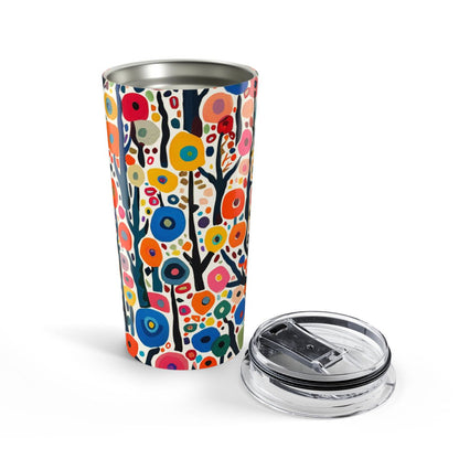 Poppy Forest insulated tumbler opened view