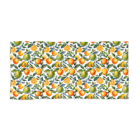 Lively Lemon-Lime Delight Luxurious Beach Towel - Available in 2 sizes.