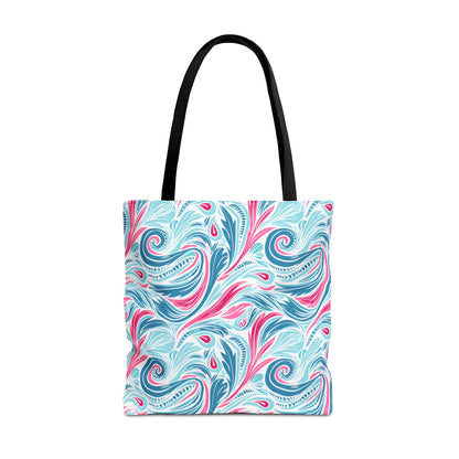 Teal Tide Twirl Tote Bag - Go Through Life with Coastal Charm! Available in 3 sizes.
