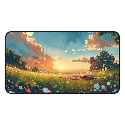 Meadow Picnic Desk Mat (Desk Pad) - Design Your Desk with Daisies - Work Where the Grass is Greener! Available in 3 sizes!