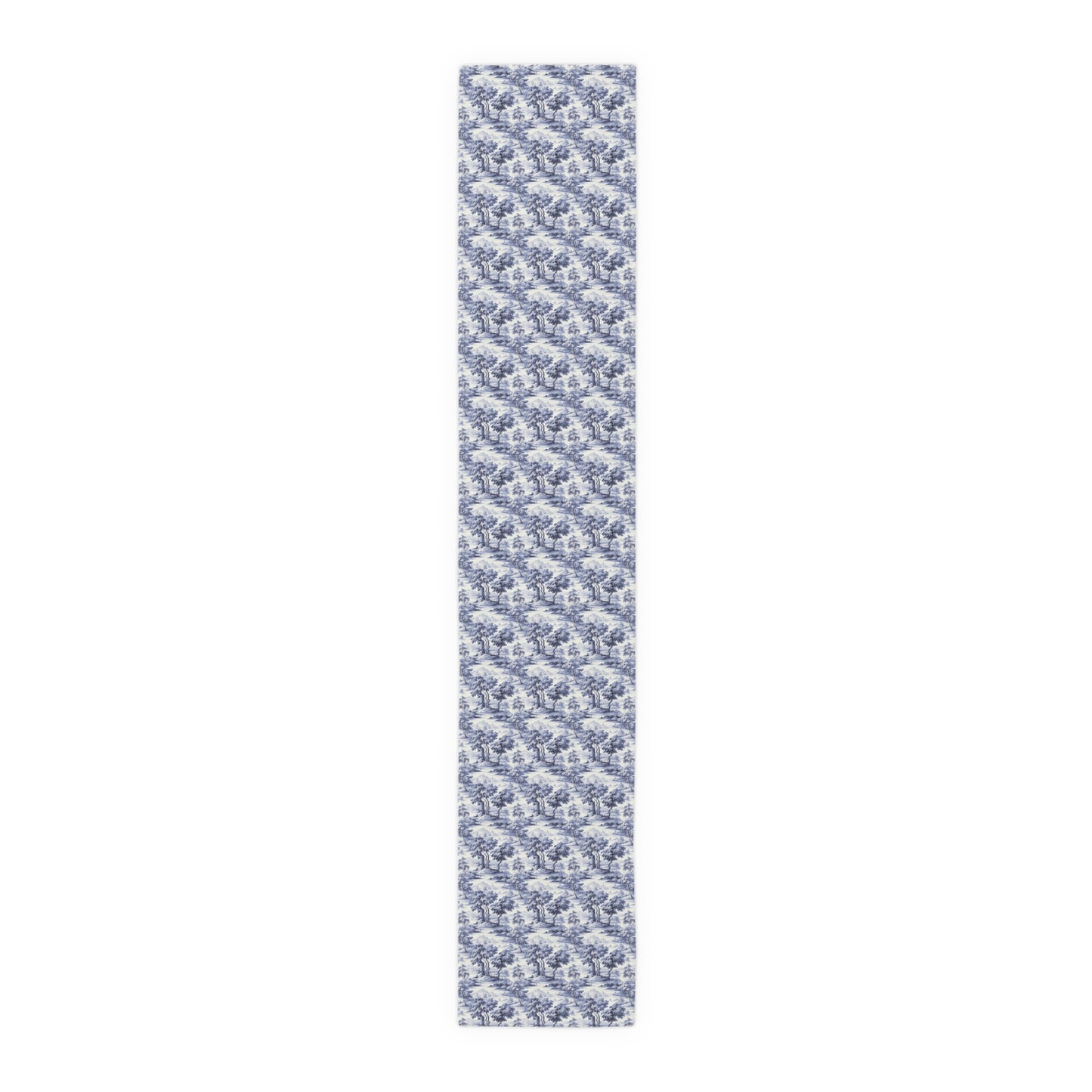 Blue & White English Countryside Table Runner - Cotton Twill - Available in 2 sizes: 16" x 72" and 16" x 90".