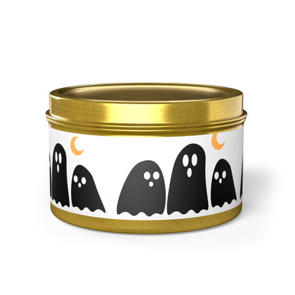 Spooky Specter Glow Tin Candle. Ghostly Glow To Go. Available in 2 sizes, 3 finishes, and 5 scents.