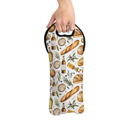 Mediterranean Mingle Wine Tote Bag - 100% Neoprene - Carry the Taste of the Mediterranean with Every Sip!