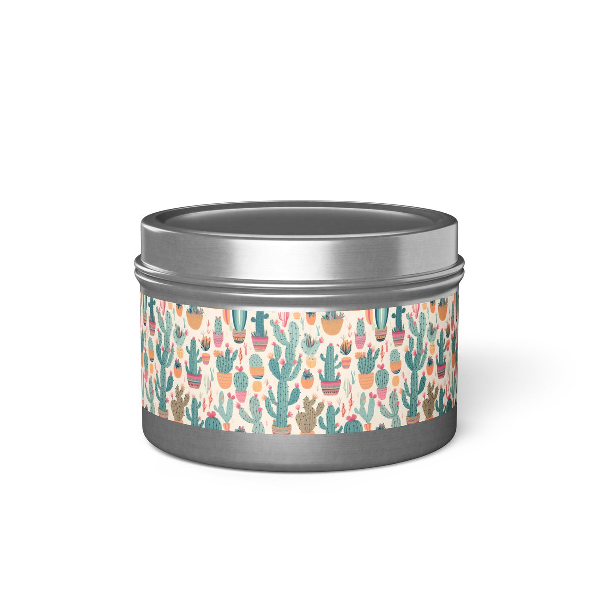 Desert Bloom Boom Tin Candle. Desert Blooms in a Tin. Available in 2 sizes, 3 finishes, and 5 scents.