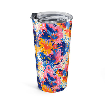 Splatter Blossom Insulated Tumbler - 20 oz. Stainless Steel, Glossy Finish