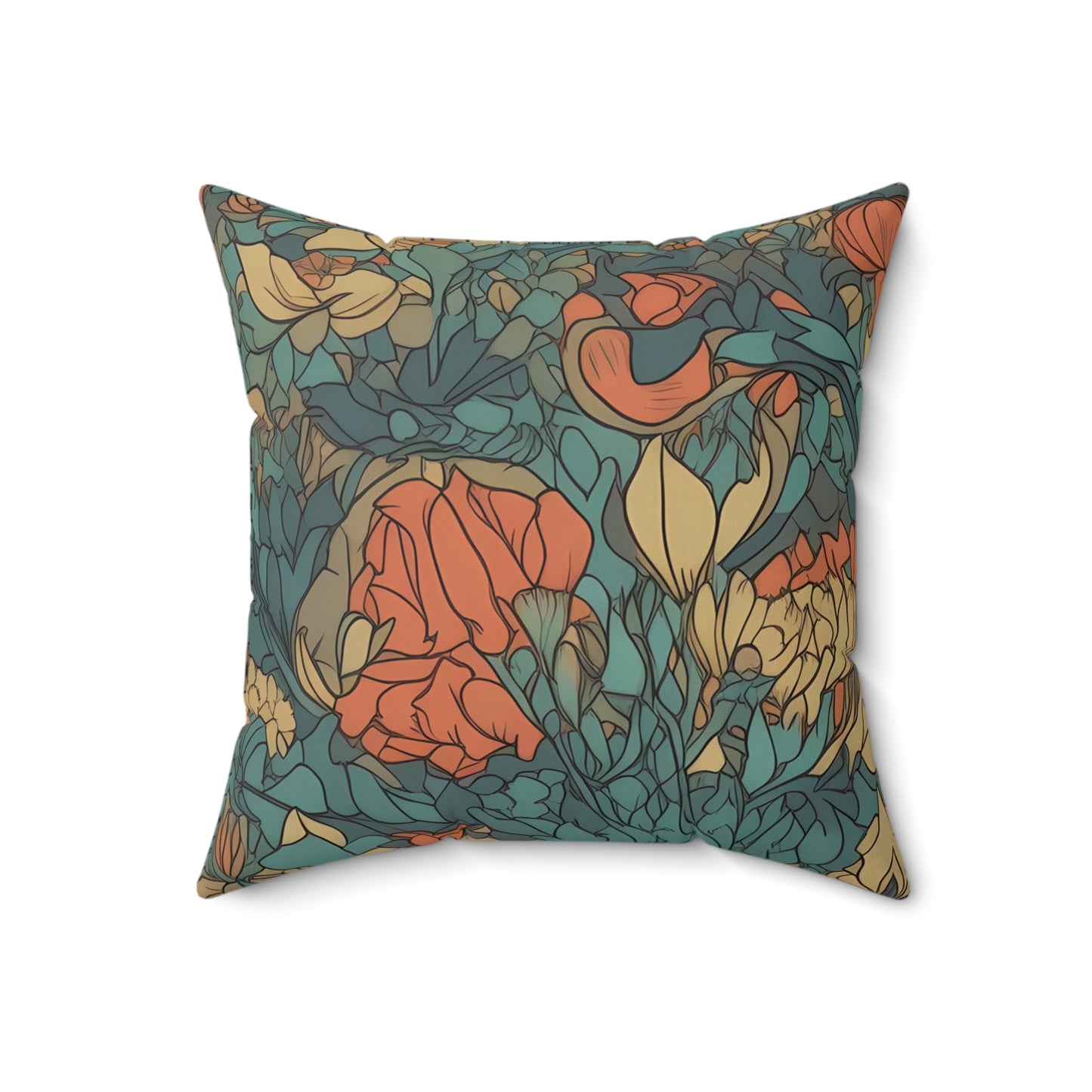 Bohemian Stained Glass Serenity Square Throw Pillow - Spun Polyester - Double-Sided Print - Concealed Zipper - Available in 4 sizes