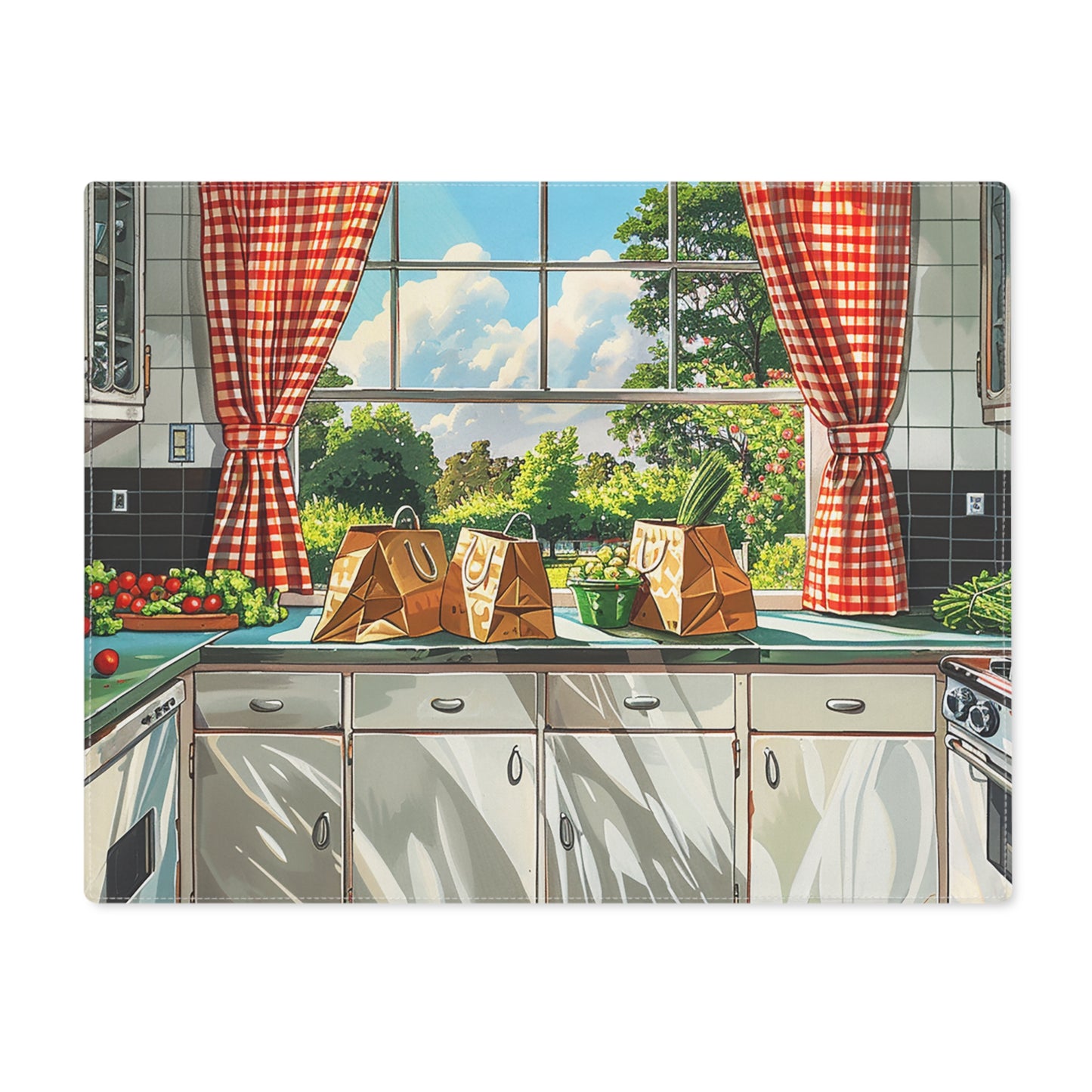 Retro Kitchen Charm Placemat - 18" x 14".