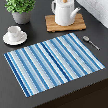Shades of Light Blue Stripes Placemat - 18" x 14".