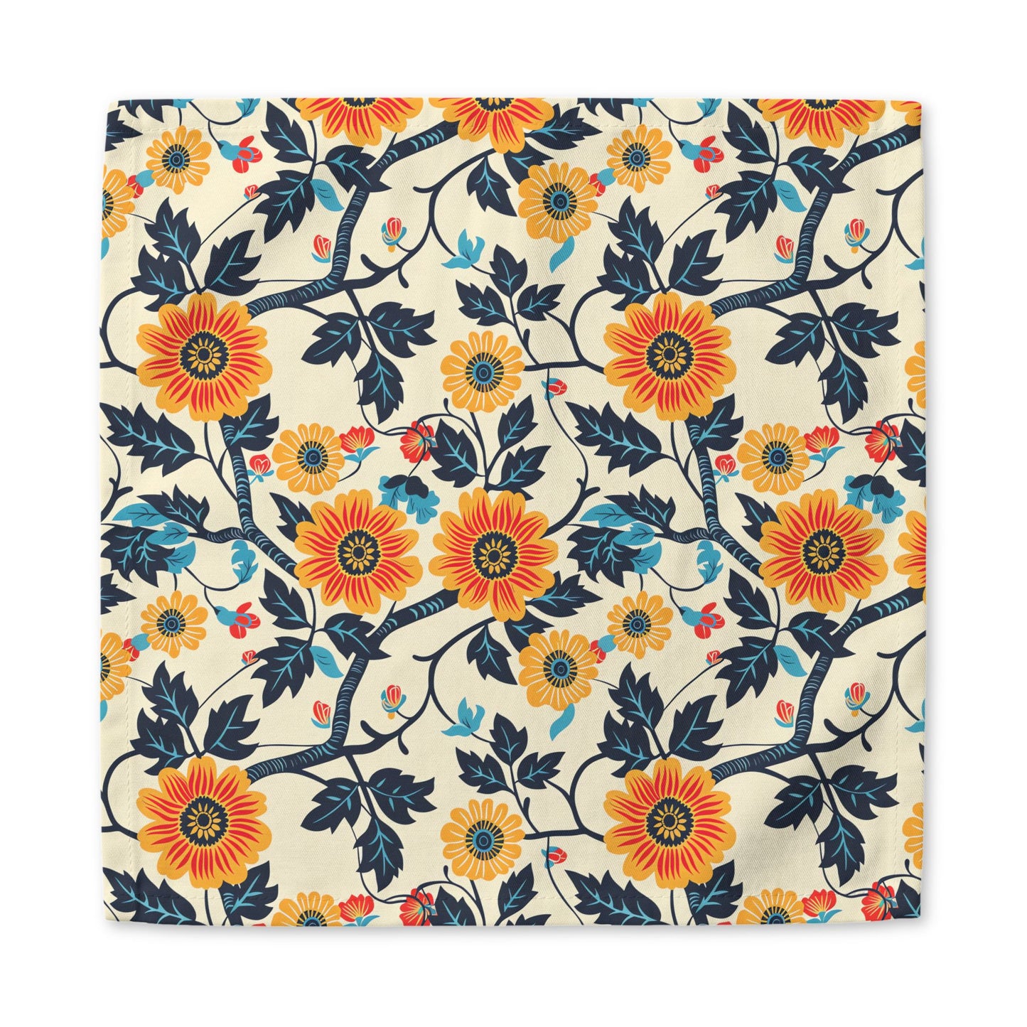 Golden Vine Tapestry Cotton Twill Napkin - Available in 2 sizes: 10" x 10" and 22" x 22".