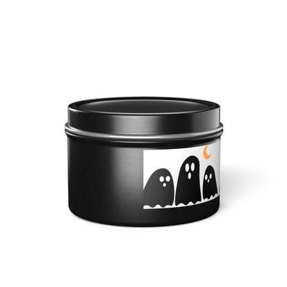Spooky Specter Glow Tin Candle. Ghostly Glow To Go. Available in 2 sizes, 3 finishes, and 5 scents.