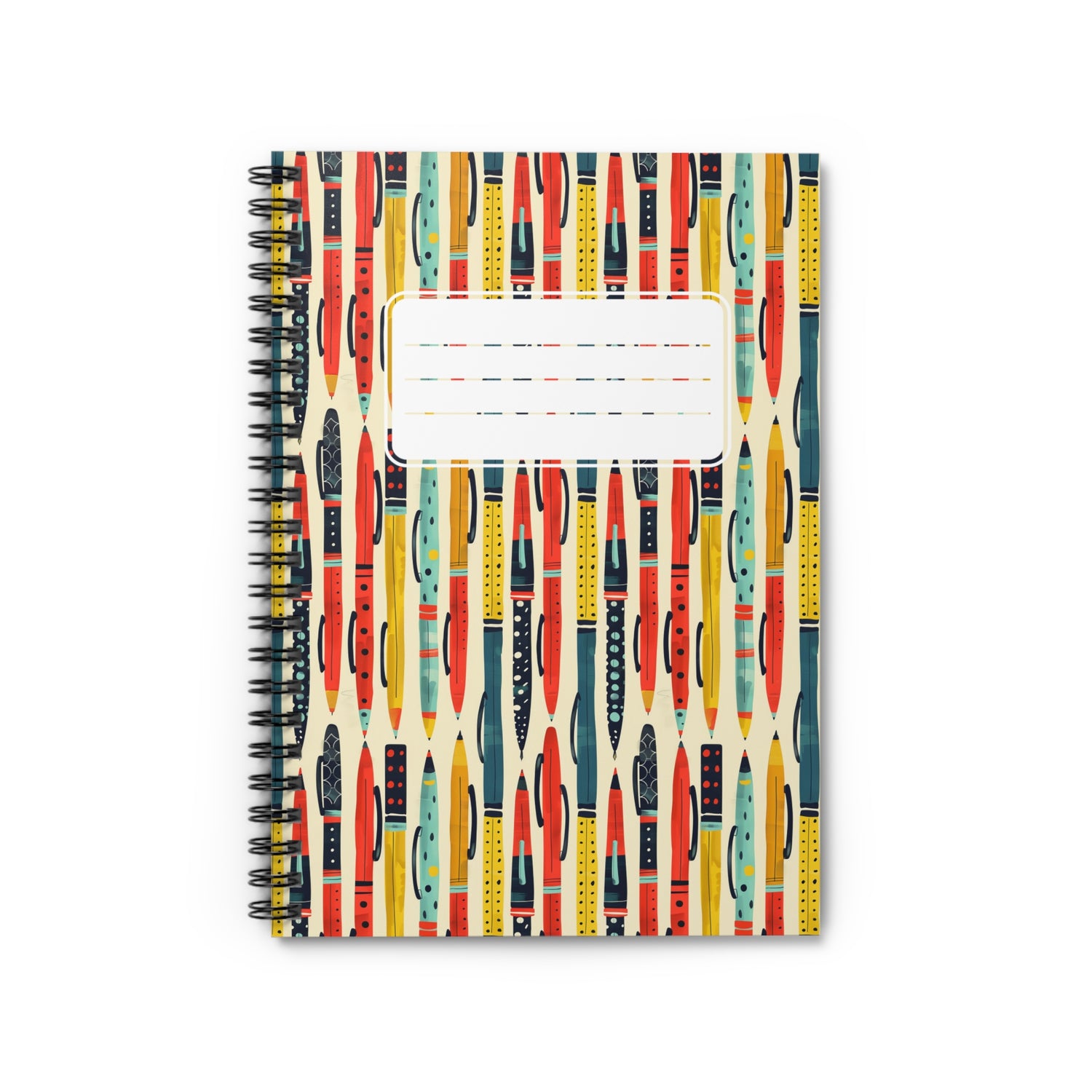 Floating Ink Pens with Label Chic Spiral Notebook - Ruled Line - Could a Notebook Cover Be Any More Perfect?