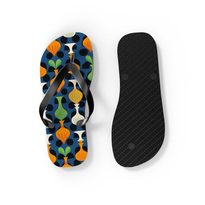 Mod Floating Vases Flip Flops. 5/8" Thick Comfortable Summer or Winter Gym/Sauna Footwear for Men and Women.