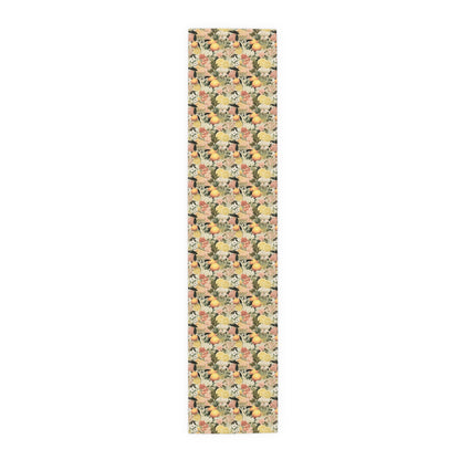 Old World Citrus Delight Table Runner - Cotton Twill - Available in 2 sizes: 16" x 72" and 16" x 90".