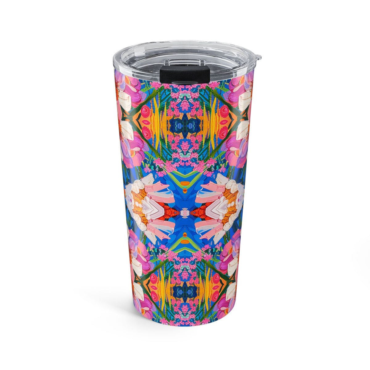 Floral Kaleidoscope Bliss Insulated Tumbler - 20 oz. Stainless Steel, Glossy Finish