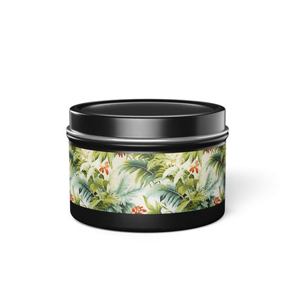 Tropical St. Lucia Palms Tin Candle. Island Serenity To Go. Available in 2 sizes, 3 finishes, and 5 scents.