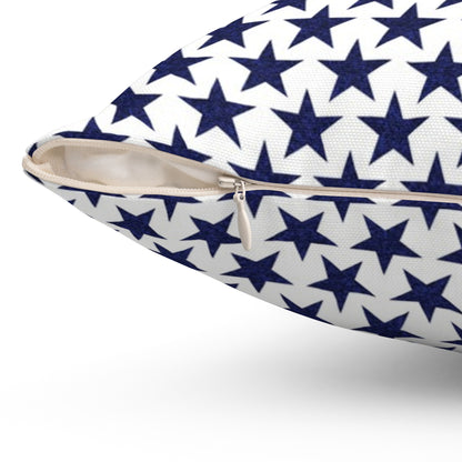 Starry Salute Square Throw Pillow - Spun Polyester - Double-Sided Print - Concealed Zipper - Available in 4 sizes.