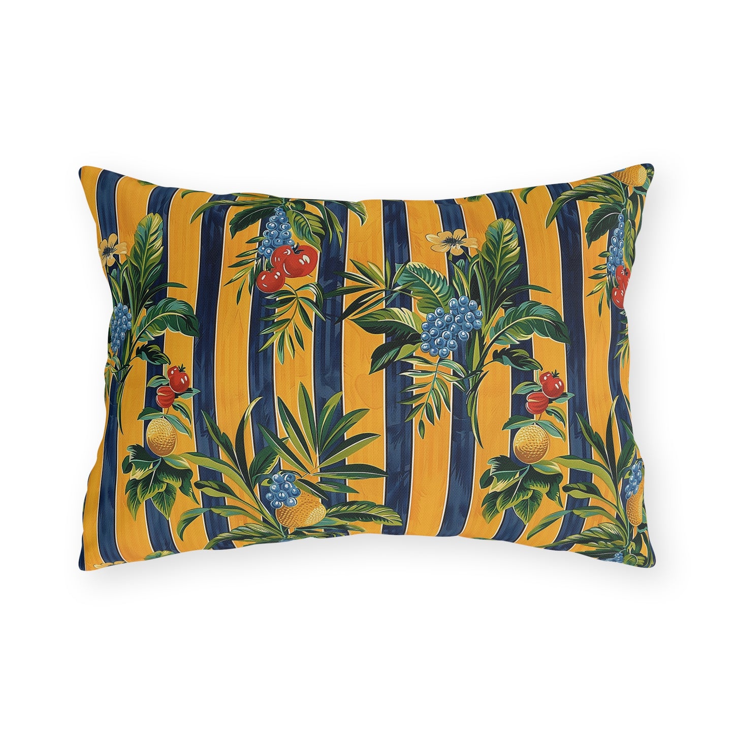 Riviera Fruitscape Outdoor Lumbar Pillow - Spun Polyester - Double-Sided Print - UV-Resistant - Water-Resistant - Lumbar Size: 20" x 14"
