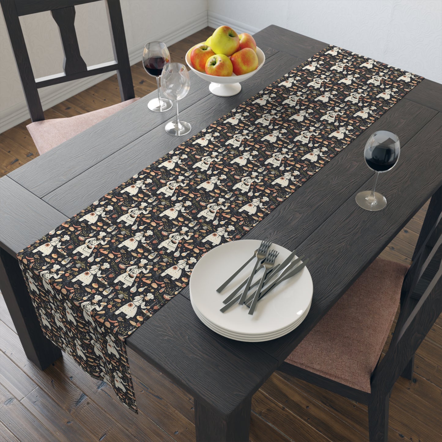 Chef's Delight Table Runner - Cotton Twill - Available in 2 sizes: 16" x 72" and 16" x 90".