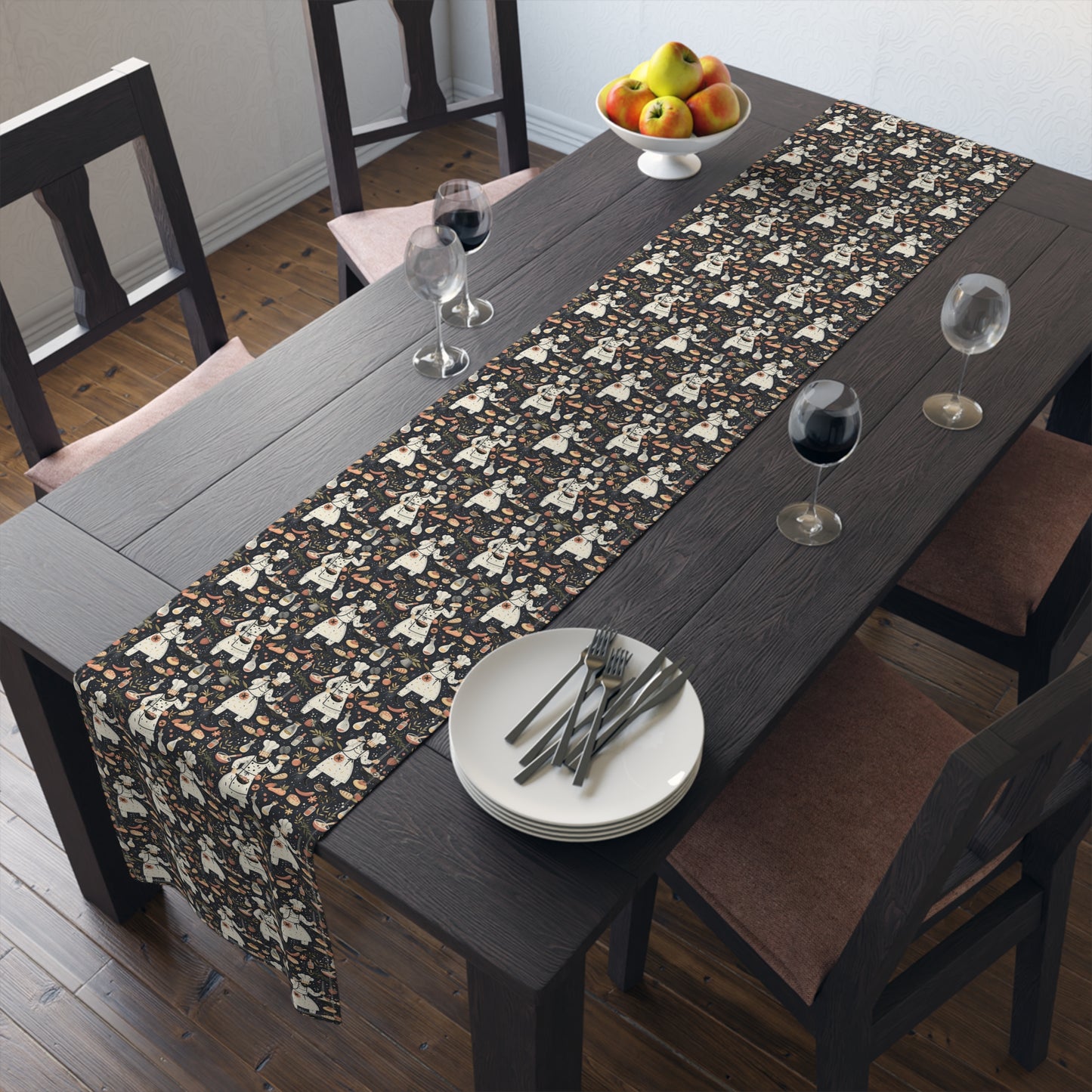 Chef's Delight Table Runner - Cotton Twill - Available in 2 sizes: 16" x 72" and 16" x 90".