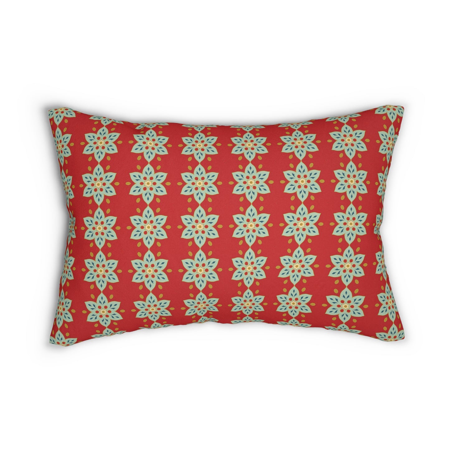 Cranberry Blossom Arabesque Lumbar Pillow - Spun Polyester - Double-Sided Print - Concealed Zipper - 20" x 14"