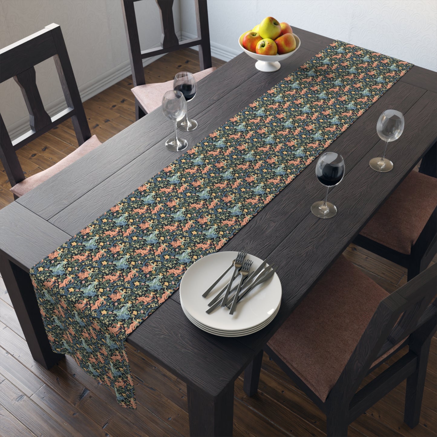 Dance of the Goddesses Table Runner - Cotton Twill - Available in 2 sizes: 16" x 72" and 16" x 90".
