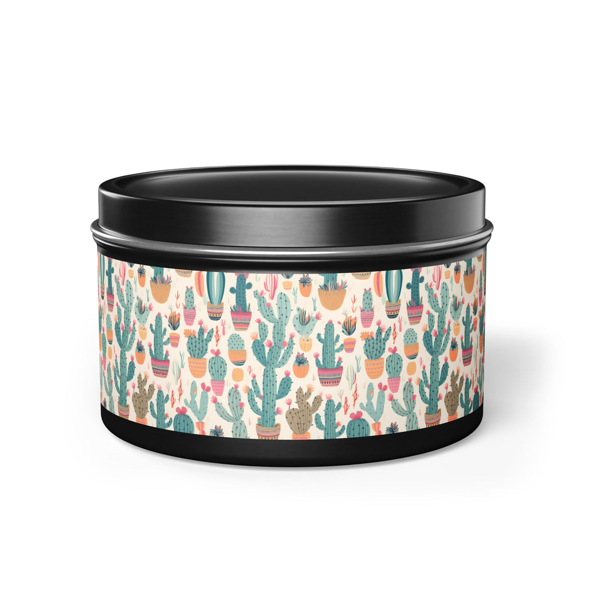 Desert Bloom Boom Tin Candle. Desert Blooms in a Tin. Available in 2 sizes, 3 finishes, and 5 scents.