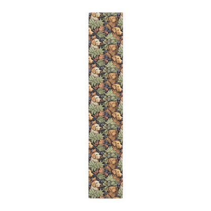 Classic English Dog Tapestry Table Runner - Cotton Twill - Available in 2 sizes: 16" x 72" and 16" x 90".