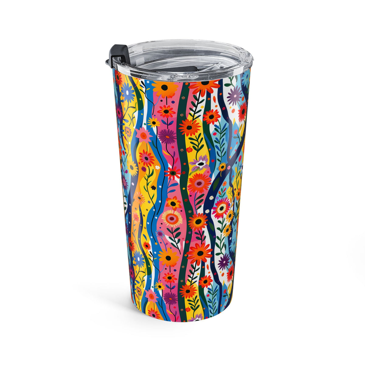 Floral Rhythms Insulated Tumbler - 20 oz. Stainless Steel, Glossy Finish