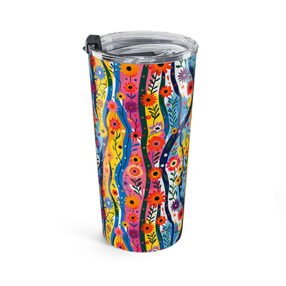 Floral Rhythms Insulated Tumbler - 20 oz. Stainless Steel, Glossy Finish