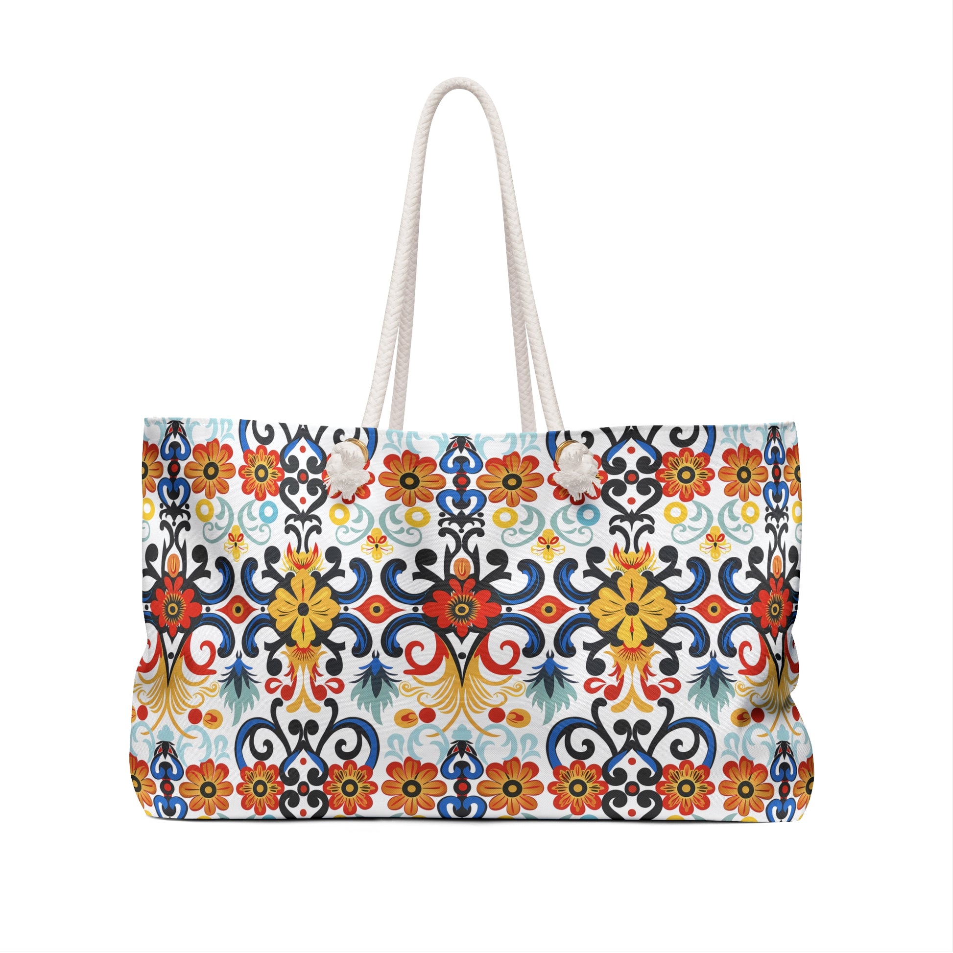 Golden Mediterranean Harmony Weekender Bag - Carry a Piece of the Mediterranean - Timeless Elegance for Every Journey!