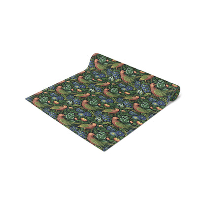 Golden Winged Bird Tapestry Table Runner - Cotton Twill - Available in 2 sizes: 16" x 72" and 16" x 90".